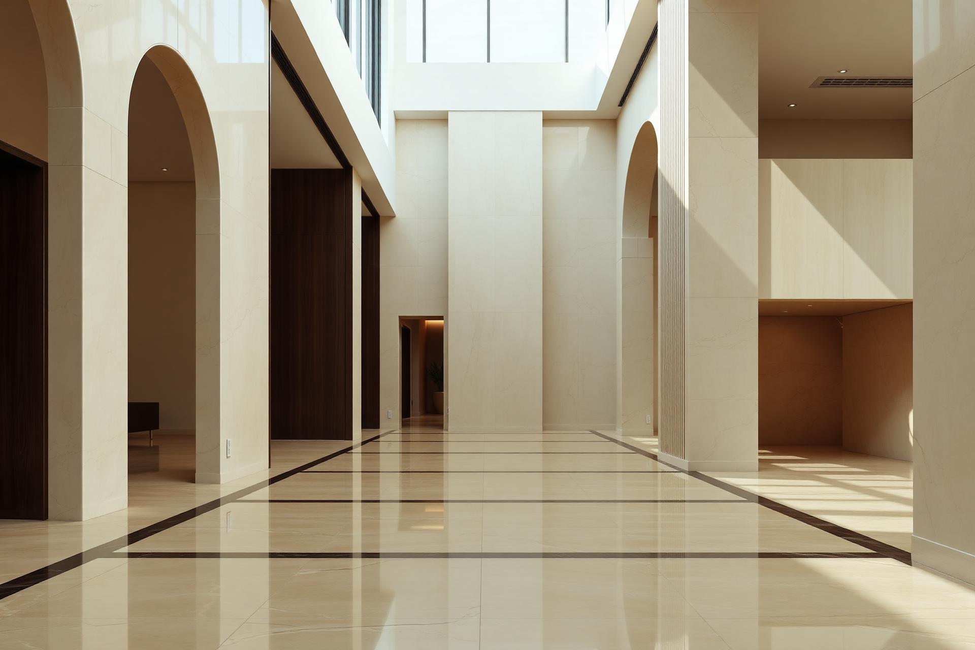 Architectural lobby finished in Legacy Ceramics porcelain